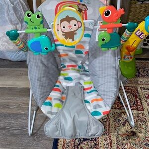 Colorful Baby Bouncer with Animal Toys